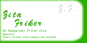 zita friker business card